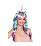 Peruca unicorn magic cu corn si urechi universala