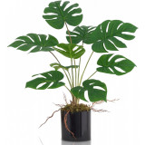 Planta Artificiala De Palmier Tropical In Ghiveci Cu Frunze Verzi, Inaltime 51 cm