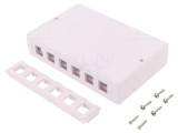 Soclu Carcasa Keystone Albă 6 Porturi Montaj Perete