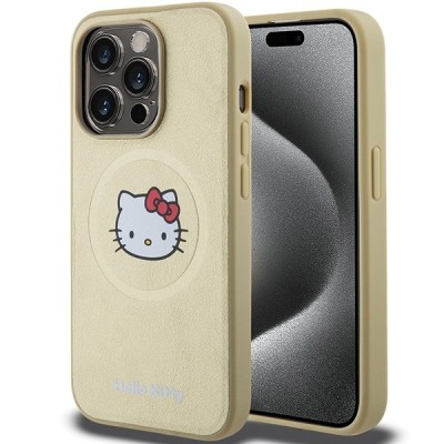 Husa MagSafe pentru Apple iPhone 13 Pro Max, Hello Kitty, Kitty Head, Aurie foto