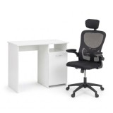 Set de birou Family One 100x50x74 cm cu scaun rotativ Flexo, alb-negru