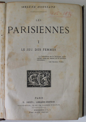 LES PARISIENNES par ARSENE HOUSSAYE , COLIGAT DE PATRU VOLUME , 1769 foto
