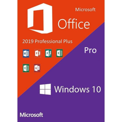 DVD nou Windows 10 Pro + Office 2019, licenta originala Retail, activare online foto