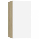 Cumpara ieftin Comoda TV, alb si stejar Sonoma, 30,5x30x60 cm, lemn prelucrat