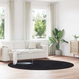 Covor shaggy cu pom &icirc;nalt, NAVARRA, negru, 240x240cm, poliester