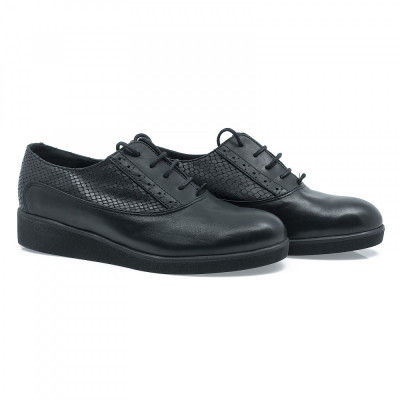 Pantofi dama, Caspian, Cas-5825, casual, piele naturala, negru foto