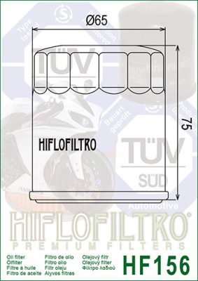 Filtru Ulei HF156 Hiflofiltro KTM 583.38.045.000 , 583.38.045.100 , 583.38.045.1... Cod Produs: MX_NEW HF156 foto
