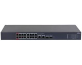Switch Dahua CS4220-16GT-135, 20 porturi, 16x PoE, 2x RJ45 Gb uplink, 2x SFP Gb uplink, 135W, management, Watchdog, CS4220-16GT-135 SafetyGuard Survei
