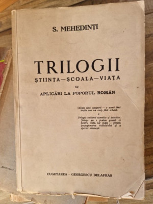 TRILOGII STIINTA-SCOALA-VIATA - S.MEHEDINTI foto