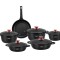 Set oale de inalta calitate din aluminiu 11 piese Zass Gourmet Berlin ZG-ACS 01, Negru - RESIGILAT