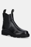 Gant ghete chelsea de piele Wootlynne culoarea negru, cu toc plat, 31551081