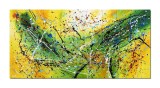 Cumpara ieftin Tablou gigant pictat manual birou, living, Improvizatie abstracta, 140x70cm ulei pe panza, reproducere Jackson Pollock