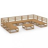 Cumpara ieftin Set mobilier de gradina, 10 piese, lemn masiv pin
