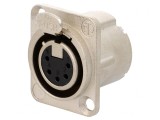 Soclu XLR mamă 5 pini montare panou NC5FD-LX, Neutrik