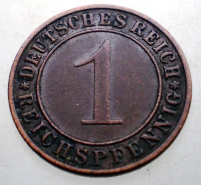 B.322 GERMANIA WEIMAR 1 REICHSPFENNIG 1936 D foto