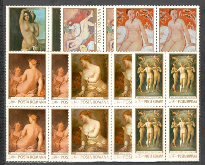 Romania.1969 Pictura-Nuduri bloc 4 ZR.301