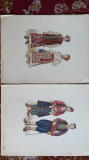 Lot doua litografii costume vechi(30x22cm)