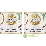 Pachet Bautura de Cocos Condensata Indulcita Ecologica/Bio 210g+210g