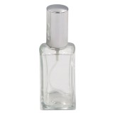Sticlă de parfum Zamo, cu pulverizator &icirc;nfiletabil și capac argintiu, 50 ml