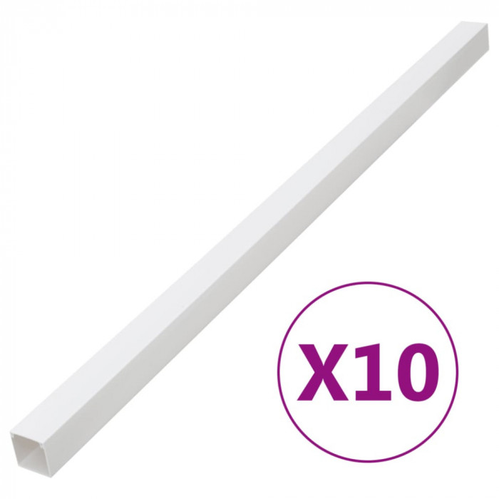 vidaXL Șine de cabluri, 33x33 mm, 10 m, PVC