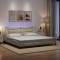Cadru de pat cu lumini LED, crem, 200x200 cm, textil