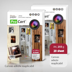 Canvas foto inkjet adeziv A4 255 g reaplicabil pe orice suprafete foto