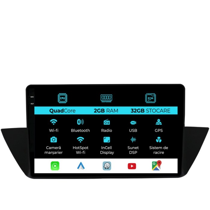 Navigatie Dedicata BMW X1 E84 (2009-2015), 10Inch, 2Gb Ram, 32Gb Stocare, Carplay