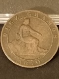 10 diez centimos 1870 , stare EF [poze]. Discount conform descriere [10 - 20 %. Vezi descrierea.]., Europa