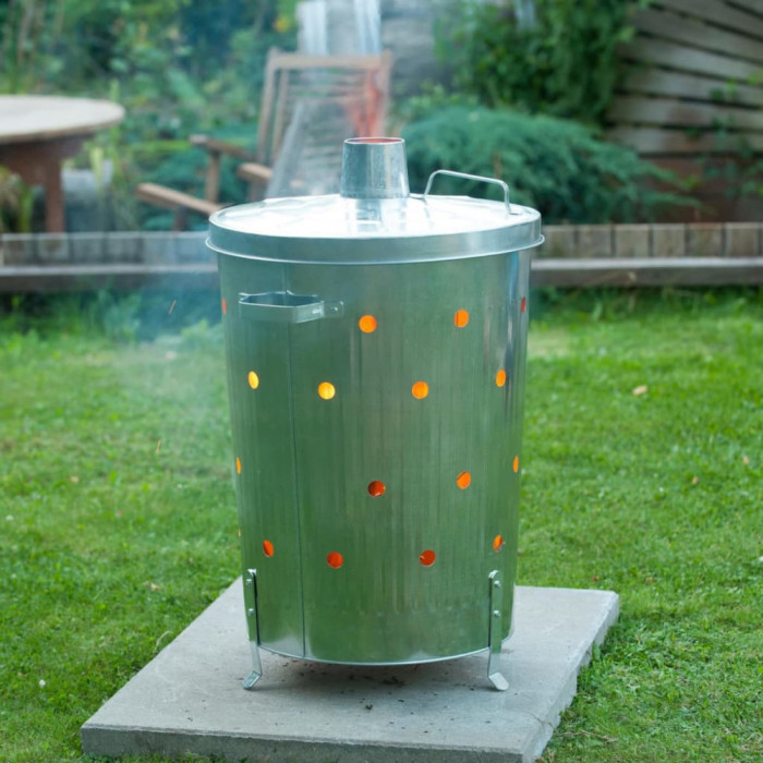 Nature Incinerator de gradina, 46x72 cm, otel galvanizat, rotund GartenMobel Dekor