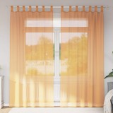 Perdele Voile cu Bucle 2 buc Portocaliu 140x225 cm