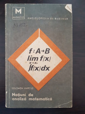 NOTIUNI DE ANALIZA MATEMATICA - Solomon Marcus foto