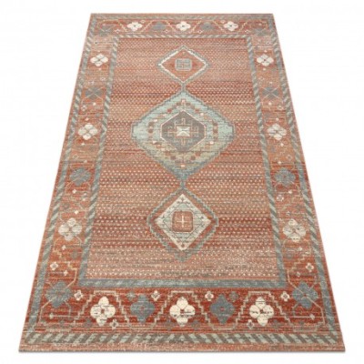 Covor de lana SOHO 477.11.LA000 OSTA - Boho, cadru, natural teracotă / gri, 240x340 cm foto