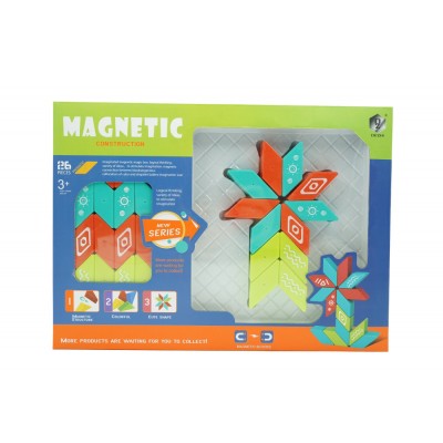 Set inteligent de constructie cu piese magnetice, 26 piese, +3 ani, multicolor foto