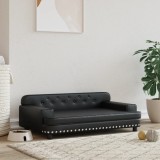 Gossi pat de caini, negru, 90x53x30 cm, piele ecologica