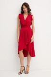 Morgan rochie culoarea roșu, midi, evazați, RWALLY