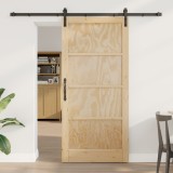 Ușă Glisantă vidaXL cu Set de Accesorii 93x202 cm Lemn Solid Pin, Ușă Interioară vidaXL