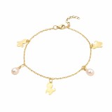 Cumpara ieftin Bratara placata cu aur cu charmuri Puppy