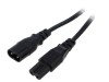 Cablu IEC C7 mamă - IEC C8 tată, 2x0,75mm2, 3m, negru, 2,5A