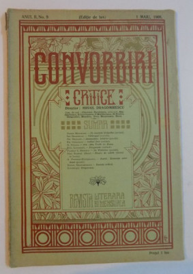 CONVORBIRI CRITICE , ANUL II , NR.9 , 1 MAIU 1908 foto