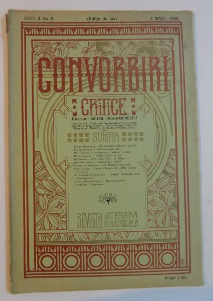 CONVORBIRI CRITICE , ANUL II , NR.9 , 1 MAIU 1908