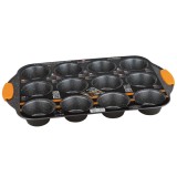 Tava pentru cuptor, 12 briose, 41x26 cm, cu manere din silicon, Granit Diamond Line, Berlinger Haus, BH 1138