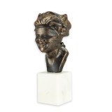 Femeie legata la ochi-statueta din fonta cu soclu marmura KL-80