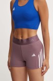 adidas Performance pantaloni scurți de antrenament Hyperglam culoarea violet, cu imprimeu, medium waist, IX3211