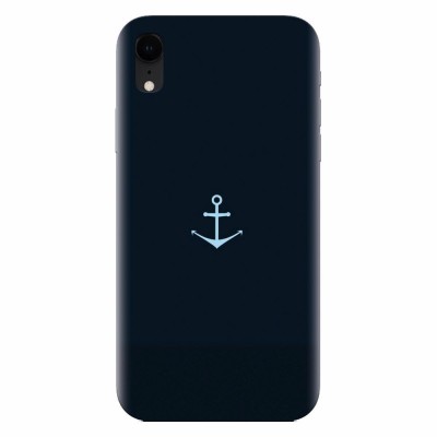 Husa silicon pentru Apple Iphone XR, Blue Navy Anchor Illustration Flat foto