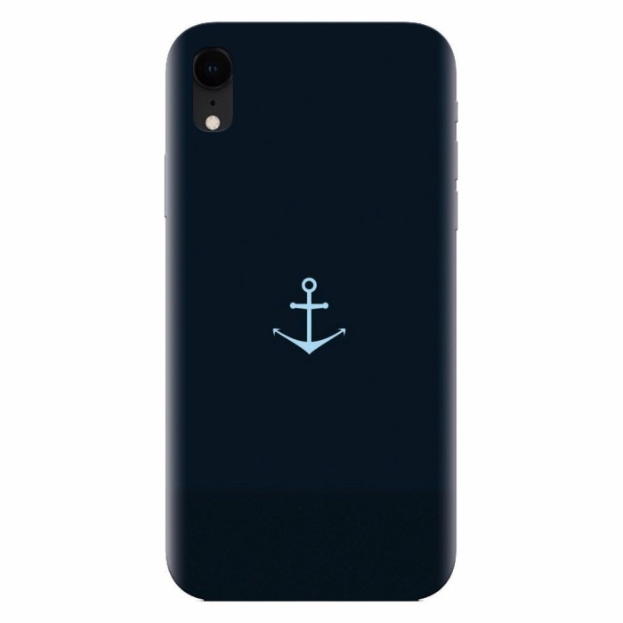 Husa silicon pentru Apple Iphone XR, Blue Navy Anchor Illustration Flat