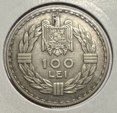100 Lei 1932 Londra, Argint, Romania, exfoliere pe muchie, RARA!