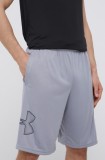 Under Armour pantaloni scurți de antrenament Tech Graphic culoarea gri, 1306443