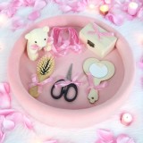 Cumpara ieftin Tavita Turta, Buretata din Catifea cu 7 Piese - Ursulet Roz - TPT88