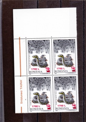 TSV % - 2000 LP 1506 FAUNA 1996 supratipar sarpe si cupa, BLOC DE 4, MNH/**LUX foto