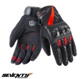 Manusi barbati pentru scuter - motocicleta Racing/Naked vara Seventy model SD-N14 negru/rosu &ndash; degete tactile XXL (11 cm)